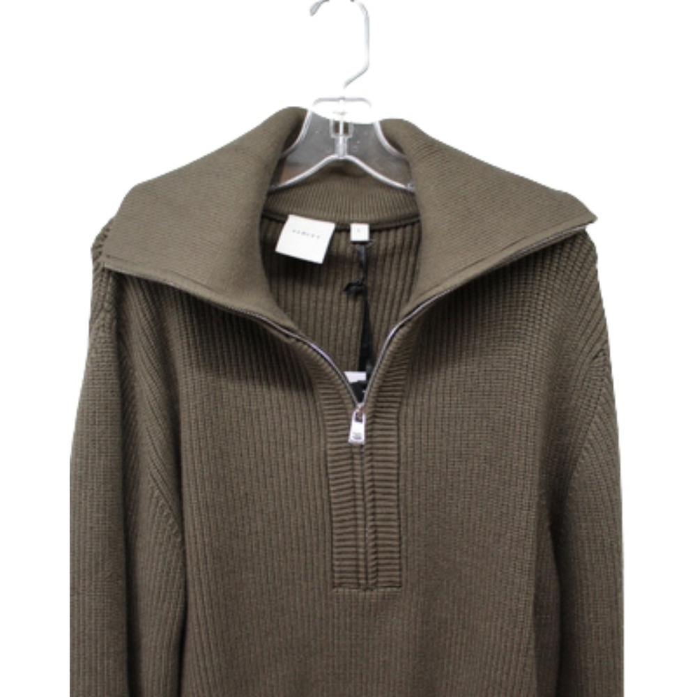 Varley Maura Half Zip Sweater Womens Large Rib Knit Olive Green NWT Pullover - Picture 7 of 13